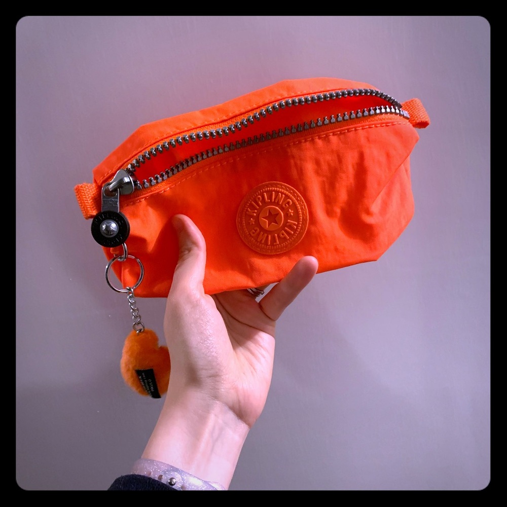 Kipling pencil case EUC orange